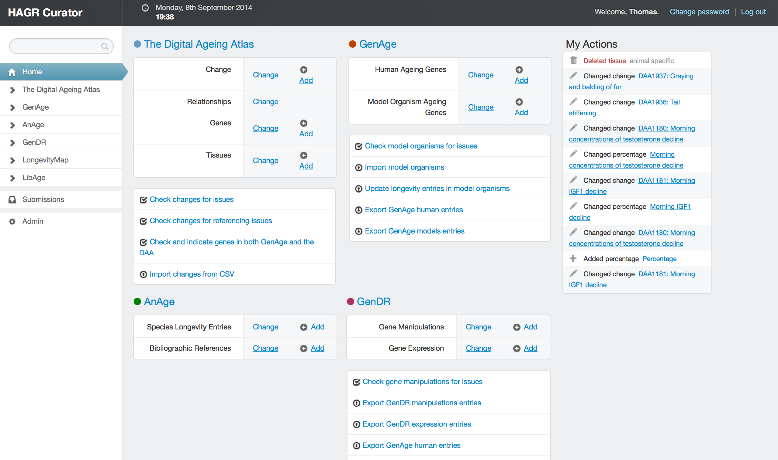 The Digital Ageing Atlas curator interface